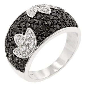 WildKlass Black and White Tulip Ring-WildKlass Jewelry