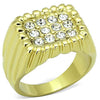 WildKlass Stainless Steel Ring IP Gold Men Top Grade Crystal Clear-WildKlass Jewelry