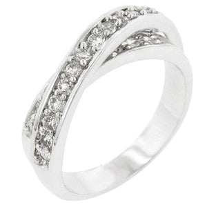 WildKlass Double Cross Cubic Zirconia Ring-WildKlass Jewelry