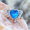 316L Stainless Steel Aqua Heart Elephant WildKlass Cartilage Earring-WildKlass Jewelry