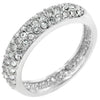 WildKlass Pave Crystal Silvertone Band-WildKlass Jewelry