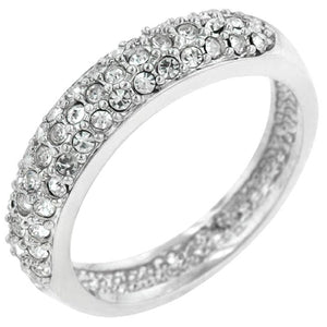 WildKlass Pave Crystal Silvertone Band-WildKlass Jewelry
