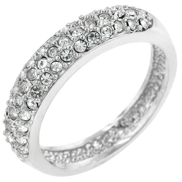 WildKlass Pave Crystal Silvertone Band-WildKlass Jewelry