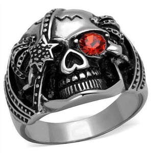 WildKlass Stainless Steel Ring High Polished (no Plating) Men Top Grade Crystal Orange-WildKlass Jewelry