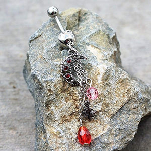 316L Stainless Steel Sun & Moon Dangle WildKlass Navel Ring-WildKlass Jewelry