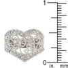 WildKlass Cubic Zirconia Filigree Hearts Ring-WildKlass Jewelry