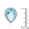 WildKlass Solitaire Blue Topaz Cocktail Ring-WildKlass Jewelry