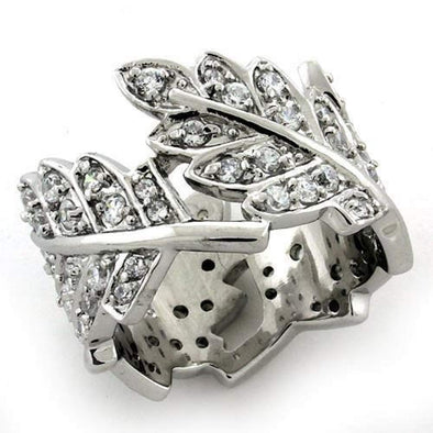 WildKlass 925 Sterling Silver Ring Rhodium Women AAA Grade CZ Clear-WildKlass Jewelry