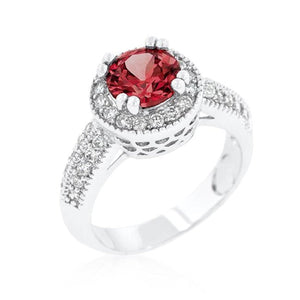 WildKlass Garnet Halo Engagement Ring-WildKlass Jewelry