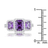 WildKlass 2.3ct Amethyst CZ Rhodium Plated Classic Trio Ring-WildKlass Jewelry