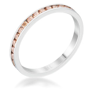 WildKlass 0.5ct Champagne CZ Stainless Steel Eternity Band-WildKlass Jewelry