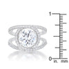 WildKlass 3ct CZ Rhodium Plated Contemporary Ring-WildKlass Jewelry
