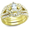 WildKlass Stainless Steel Ring IP Gold Women AAA Grade CZ Clear-WildKlass Jewelry