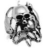 WildKlass Stainless Steel Skull Ring High Polished (no Plating) Men Epoxy Jet-WildKlass Jewelry