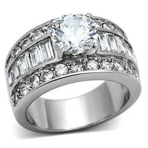 WildKlass Stainless Steel Western Ring High Polished (no Plating) Women AAA Grade CZ Clear-WildKlass Jewelry