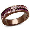 WildKlass Stainless Steel Ring IP Coffee Light Women Top Grade Crystal Multi Color-WildKlass Jewelry
