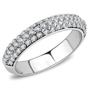 WildKlass Stainless Steel Ring High Polished Women Top Grade Crystal Clear-WildKlass Jewelry