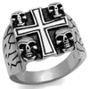 WildKlass Stainless Steel Ring High Polished Men Epoxy Jet-WildKlass Jewelry