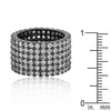 WildKlass Hematite Wide Pave Cubic Zirconia Ring-WildKlass Jewelry