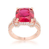 WildKlass 6.2ct Ruby CZ Rose Gold Classic Statement Ring-WildKlass Jewelry