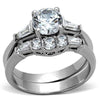 WildKlass Stainless Wedding Steel Ring High Polished (no Plating) Women AAA Grade CZ Clear-WildKlass Jewelry