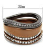 WildKlass Stainless Steel Ring IP Light Black & IP Light Coffee Women Top Grade Crystal Black Diamond-WildKlass Jewelry