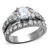 WildKlass Stainless Steel Western Ring High Polished (no Plating) Women AAA Grade CZ Clear-WildKlass Jewelry