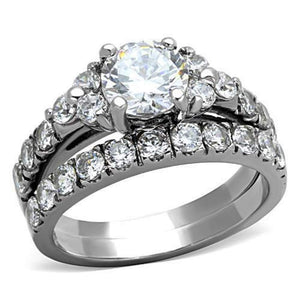 WildKlass Stainless Steel Western Ring High Polished (no Plating) Women AAA Grade CZ Clear-WildKlass Jewelry