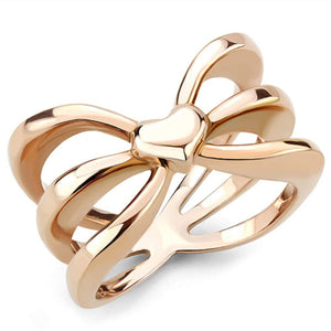 WildKlass Stainless Steel Ring IP Rose Gold Women-WildKlass Jewelry