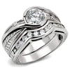 WildKlass Stainless Steel Ring Rhodium Women AAA Grade CZ Clear-WildKlass Jewelry