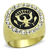 WildKlass Stainless Steel Eagle Ring IP Gold Men Top Grade Crystal Clear-WildKlass Jewelry