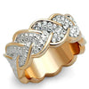 WildKlass Stainless Steel Ring Two-Tone IP Rose Gold Women with Heart on Top Grade Crystal Clear-WildKlass Jewelry
