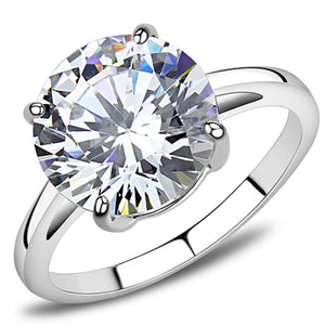WildKlass Stainless Steel Ring High Polished Women AAA Grade CZ Clear-WildKlass Jewelry