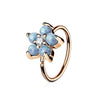 Rose Gold IP Plated Opal Glitter Set Flower Petals CZ Center 316L Surgical Steel WildKlass Hoop Ring for Nose & Ear Cartilage-WildKlass Jewelry