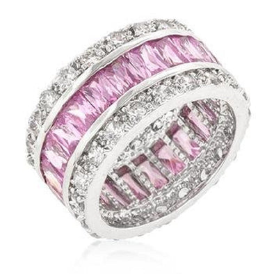 WildKlass Triple Row Pink Eternity Ring-WildKlass Jewelry