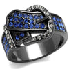 WildKlass Stainless Steel Ring IP Light Black (IP Gun) Women Top Grade Crystal Multi Color-WildKlass Jewelry
