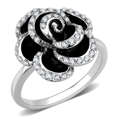 WildKlass Stainless Steel Ring No Plating Women Top Grade Crystal Clear-WildKlass Jewelry
