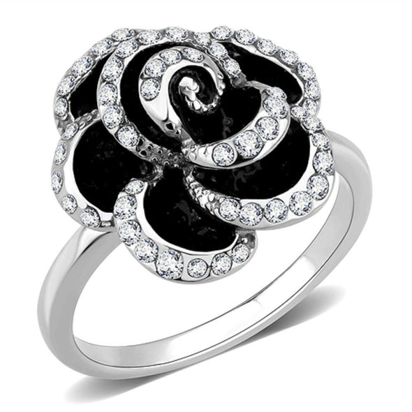 WildKlass Stainless Steel Ring No Plating Women Top Grade Crystal Clear-WildKlass Jewelry