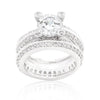 WildKlass Cubic Zirconia Round Cut Pave Ring Set-WildKlass Jewelry