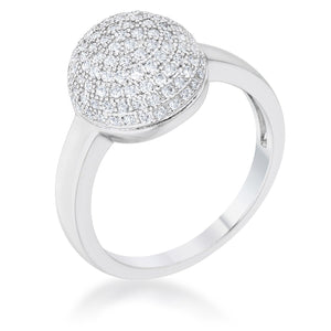 WildKlass 0.6ct CZ Rhodium Plated Contemporary Sphere Ring-WildKlass Jewelry