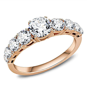 WildKlass Stainless Steel Ring IP Rose Gold Women AAA Grade CZ Clear-WildKlass Jewelry