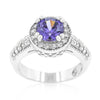 WildKlass Dark Purple Halo Engagement Ring-WildKlass Jewelry