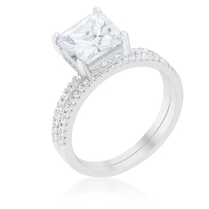 WildKlass Princess Solitaire Wedding Set Ring-WildKlass Jewelry