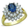 WildKlass Stainless Steel Ring Two-Tone IP Gold Women Top Grade Crystal Montana-WildKlass Jewelry