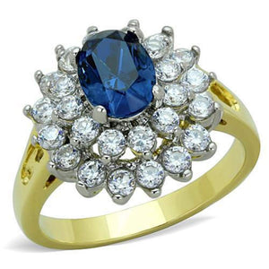 WildKlass Stainless Steel Ring Two-Tone IP Gold Women Top Grade Crystal Montana-WildKlass Jewelry