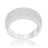WildKlass 1ct CZ Rhodium Plated Wide Ring-WildKlass Jewelry