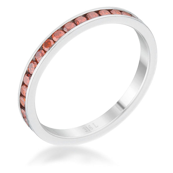WildKlass 0.5ct Dark Champagne CZ Stainless Steel Eternity Band-WildKlass Jewelry