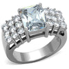 WildKlass Stainless Steel Ring High Polished (no Plating) Women AAA Grade CZ Clear-WildKlass Jewelry