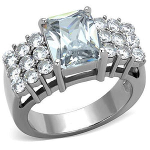 WildKlass Stainless Steel Ring High Polished (no Plating) Women AAA Grade CZ Clear-WildKlass Jewelry