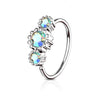3 Round CZ Set 316L Surgical Steel WildKlass Hoop Ring for Nose & Ear Cartilage-WildKlass Jewelry
